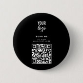QR-Code-Firmenlogo Minimalistisches Firmenlogo Button (Vorderseite)