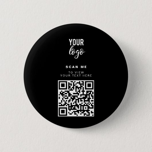 QR-Code-Firmenlogo Minimalistisches Firmenlogo Button (Vorderseite)