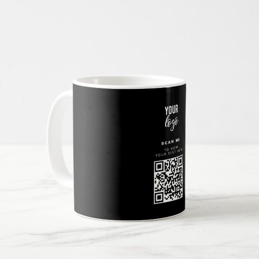 QR-Code-Firmenlogo Minimalistisches Firmenlogo Kaffeetasse (Vorderseite Links)