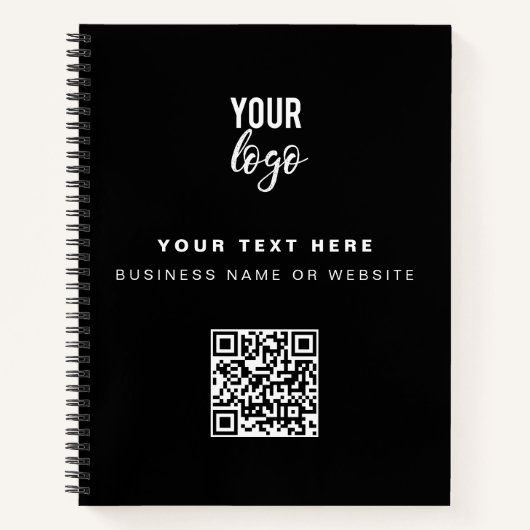 QR-Code-Firmenlogo Minimalistisches Firmenlogo Notizblock (Vorderseite)