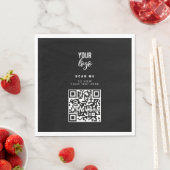 QR-Code-Firmenlogo Minimalistisches Firmenlogo Serviette (Beispiel)