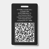 QR-Code Firmenlogo Mitarbeiter-Foto Schwarz-weiß Ausweis (Rückseite)