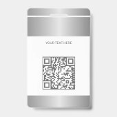 QR-Code Firmenlogo Mitarbeiterfoto silberne ID Ausweis (Rückseite)