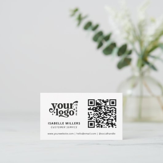 QR-Code-Firmenlogo Modern Beruflich Visitenkarte (Stehend Vorderseite)