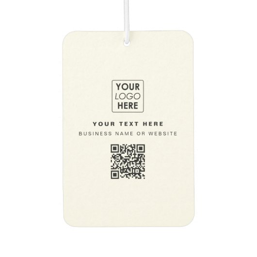 QR-Code-Firmenlogo Modern Business White Autolufterfrischer (Vorderseite)