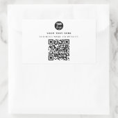 QR-Code-Firmenlogo Modern Minimalistisch Rechteckiger Aufkleber (Tasche)