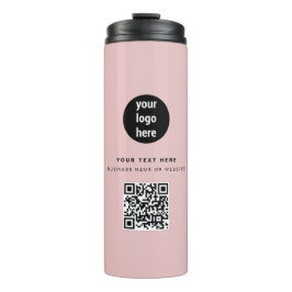 QR-Code-Firmenlogo Modern Minimalistisch rosa Thermosbecher