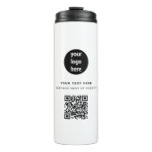 QR-Code-Firmenlogo Modern Minimalistisch Thermosbecher (Vorderseite)