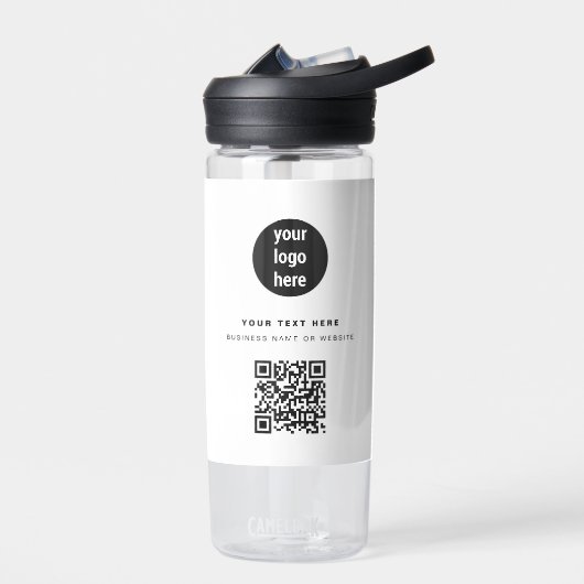 QR-Code-Firmenlogo Modern Minimalistisch Trinkflasche (Links)