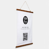 QR-Code-Firmenlogo Modern Minimalistisch Wandteppich Mit Holzrahmen (Gewinkelt)