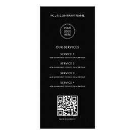 QR-Code Firmenlogo Modern Professionell Schwarz Werbekarte