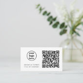 QR-Code Firmenlogo Modern Professionell Visitenkarte (Stehend Vorderseite)
