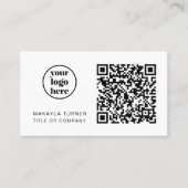 QR-Code Firmenlogo Modern Professionell Visitenkarte (Vorderseite)