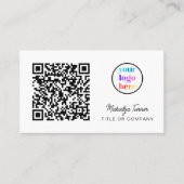 QR-Code Firmenlogo Modern Professionell Visitenkarte (Vorderseite)
