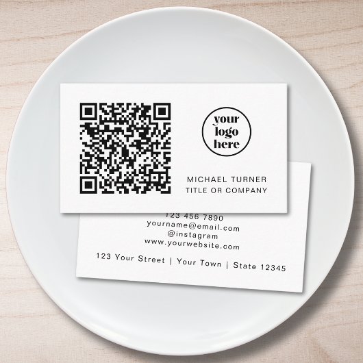 QR-Code Firmenlogo Modern Professionell Visitenkarte