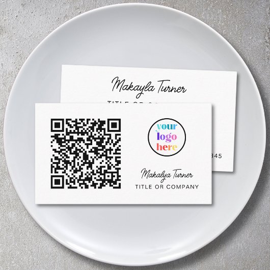 QR-Code Firmenlogo Modern Professionell Visitenkarte