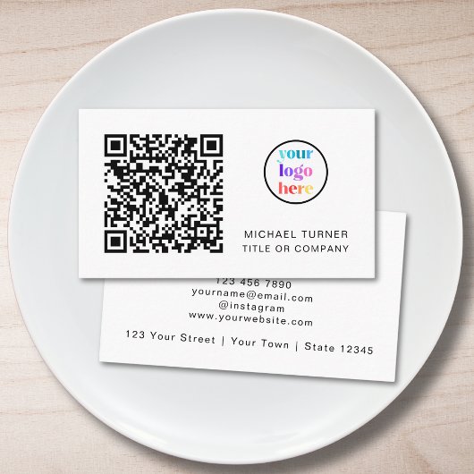 QR-Code Firmenlogo Modern Professionelle Geschäfts Visitenkarte