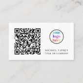 QR-Code Firmenlogo Modern Professionelle Geschäfts Visitenkarte (Vorderseite)