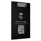 QR-Code-Firmenlogo Modernes Business Black Klemmbrett (Rechts)
