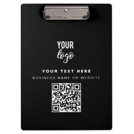 QR-Code-Firmenlogo Modernes Business Black Klemmbrett
