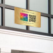 QR-Code Firmenlogo Name Außenwerbung Goldwerbung Banner (Äußeres Gebäude)