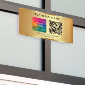 QR-Code Firmenlogo Name im Freien Eigenes Gold Banner (Draußen Gebäude)
