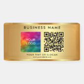 QR-Code Firmenlogo Name im Freien Eigenes Gold Banner (Horizontal)
