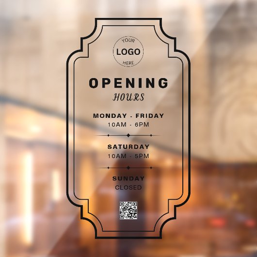 Qr-Code-Firmenlogo - Öffnungszeiten Fensteraufkleber (Blatt 2)