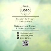 Qr-Code-Firmenlogo - Öffnungszeiten Fensteraufkleber (Blatt 3)