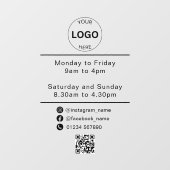 Qr-Code-Firmenlogo - Öffnungszeiten Fensteraufkleber (Blatt)