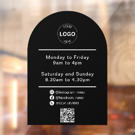 Qr-Code-Firmenlogo - Öffnungszeiten Fensteraufkleber