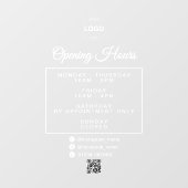 Qr-Code-Firmenlogo - Öffnungszeiten Fensteraufkleber (Blatt)