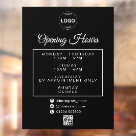 Qr-Code-Firmenlogo - Öffnungszeiten Fensteraufkleber