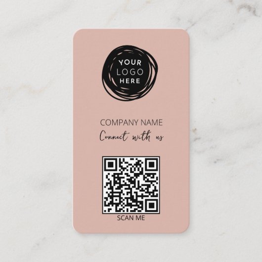 QR-Code-Firmenlogo Pink Visitenkarte (Vorderseite)