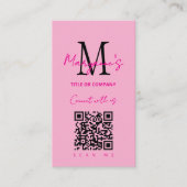 QR-Code-Firmenlogo Pink Visitenkarte (Vorderseite)