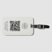 QR-Code | Firmenlogo Professionell Einfach Grau Gepäckanhänger (Vorderseite (Horizontal))
