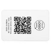 QR-Code | Firmenlogo Professionell Einfach Weiß Magnet (Horizontal)