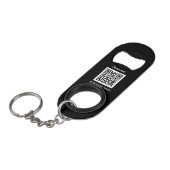 QR-Code Firmenlogo Professionell Schwarz Modern Mini Flaschenöffner (Vorderseite Schrägansicht)