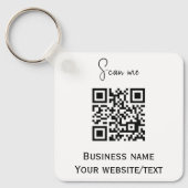 QR-Code Firmenlogo Professionell Schwarz Schlüsselanhänger (Vorderseite)