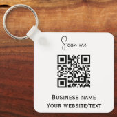 QR-Code Firmenlogo Professionell Schwarz Schlüsselanhänger (Vorderseite)