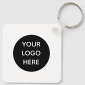 QR-Code Firmenlogo Professionell Schwarz Schlüsselanhänger (Rückseite)