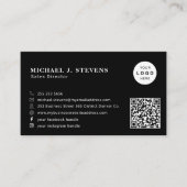 QR-Code Firmenlogo professionell schwarz Visitenkarte (Vorderseite)