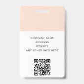 QR-Code Firmenlogo Rosa Foto Mitarbeiter-ID Ausweis (Rückseite)