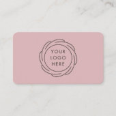 QR Code Firmenlogo Rosa Moderne Feminine Visitenkarte (Vorderseite)