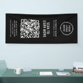QR-Code Firmenlogo Schwarz Banner (Messe)