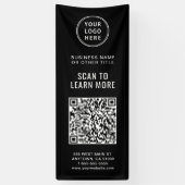 QR-Code Firmenlogo Schwarz Banner (Vertikal)