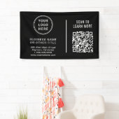 QR-Code Firmenlogo Schwarz Banner (Insitu)