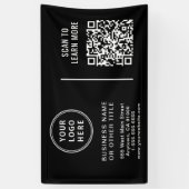 QR-Code Firmenlogo Schwarz Banner (Vertikal)