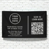 QR-Code Firmenlogo Schwarz Banner