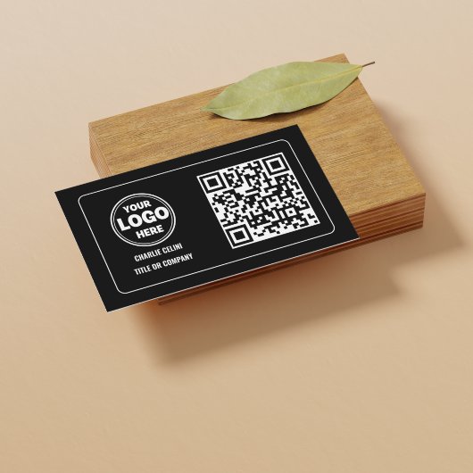 QR-Code-Firmenlogo: Schwarz-modern Visitenkarte
